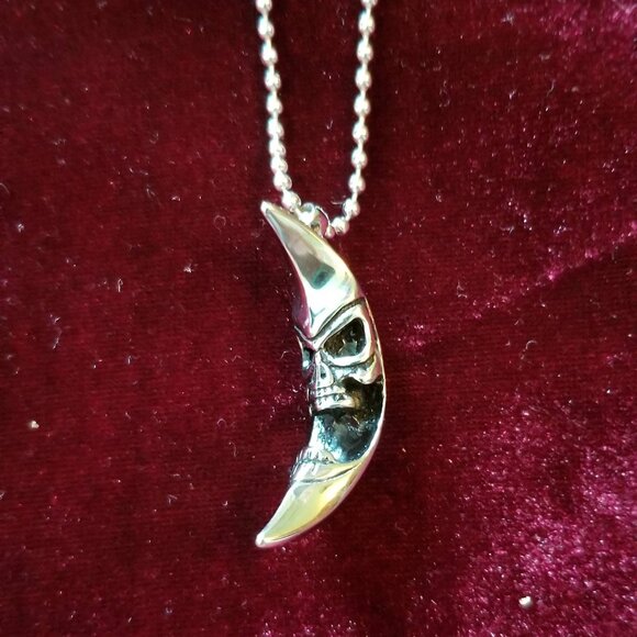 NWOT skull-in-the-moon necklace - Picture 6 of 6